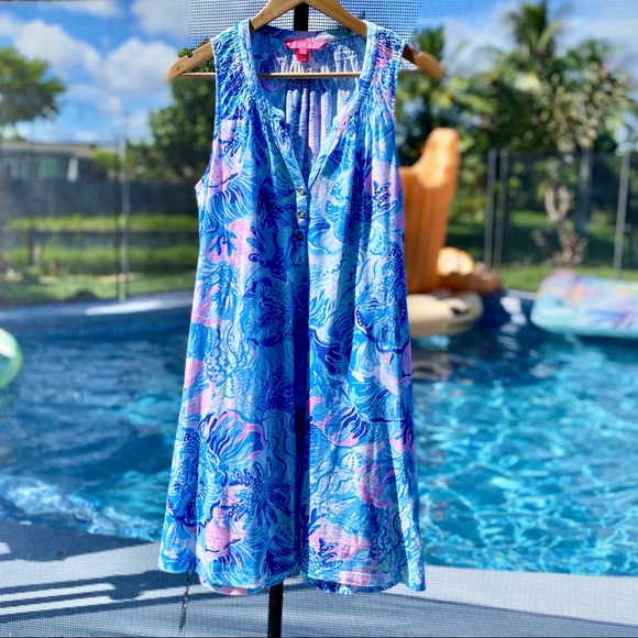 Lilly Pulitzer Dresses & Skirts - Lilly Pulitzer Essie Dress Saltwater Blue Shade Seekers M